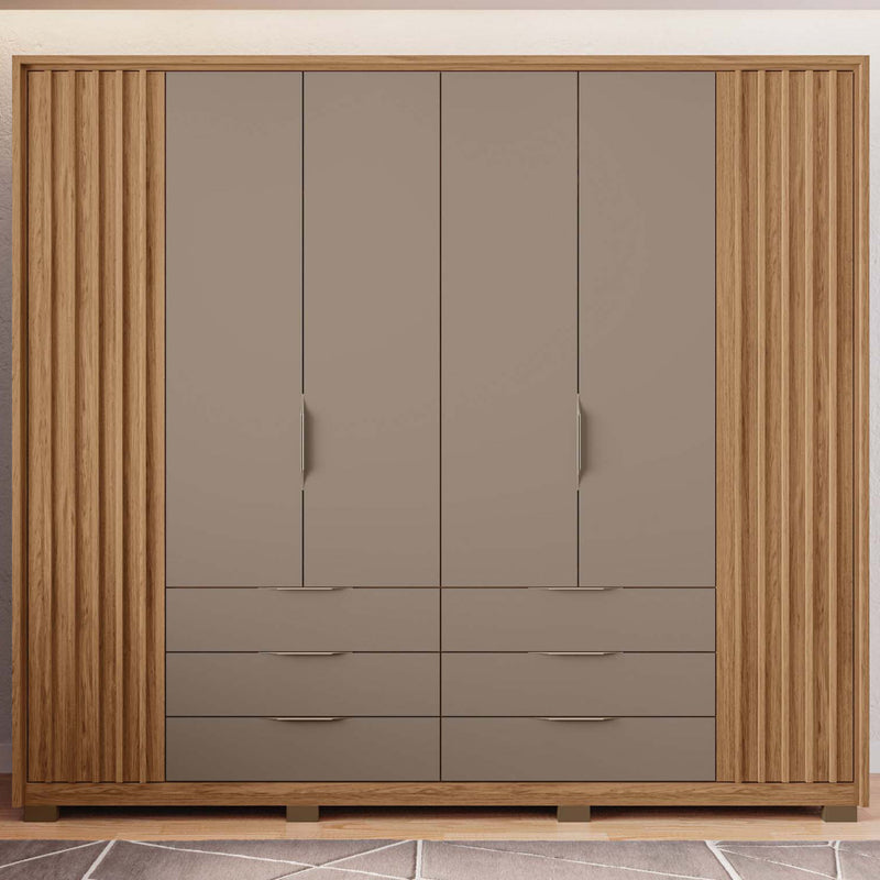 Guarda Roupa Casal Maximus 6 Portas 6 Gavetas Marrom Caemmun