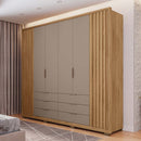 Guarda Roupa Casal Maximus 6 Portas 6 Gavetas Marrom Caemmun