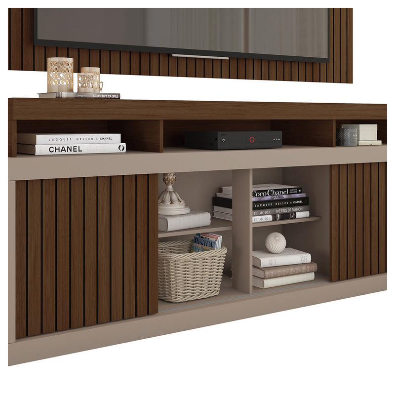 Rack Com Painel Para TV até 65 Polegadas Marrom Life Caemmun