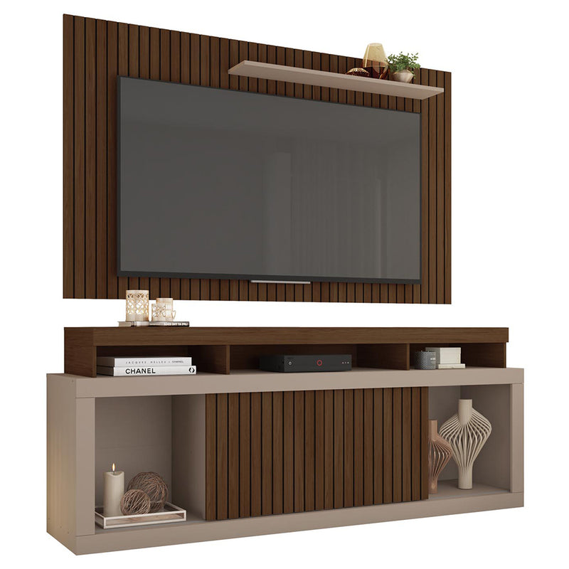 Rack Com Painel Para TV até 65 Polegadas Marrom Life Caemmun