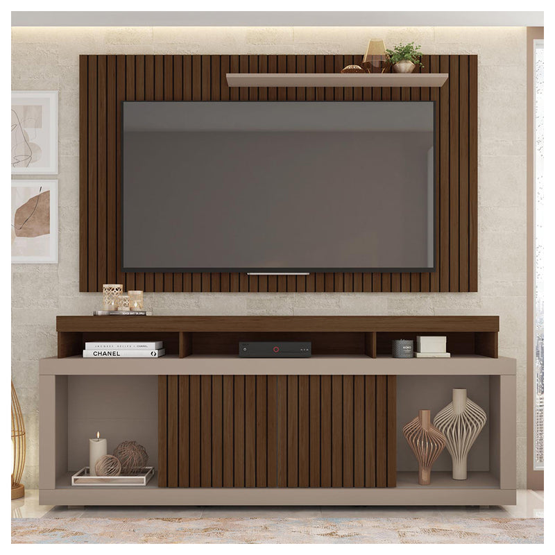 Rack Com Painel Para TV até 65 Polegadas Marrom Life Caemmun