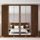 Guarda Roupa Casal 6 Portas 4 Espelhos Marrom Apollo