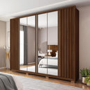 Guarda Roupa Casal 6 Portas 4 Espelhos Marrom Apollo