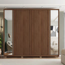 Guarda Roupa Casal 6 Portas 2 Espelhos Marrom Proximus