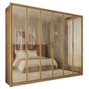Guarda Roupa Casal 6 Portas Espelho 4 Gavetas Marrom Reflex