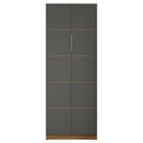 Armário Alto Escritório 2 Portas Cubic Cinza - Caemmun