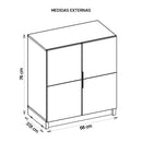 Armário Para Escritório Baixo Cubic Branco TX - Caemmun