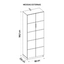 Armário Alto Escritório 2 Portas Cubic Cinza - Caemmun