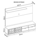 Rack Com Painel Para TV até 75 Polegadas Renda 218Cm Caemmun