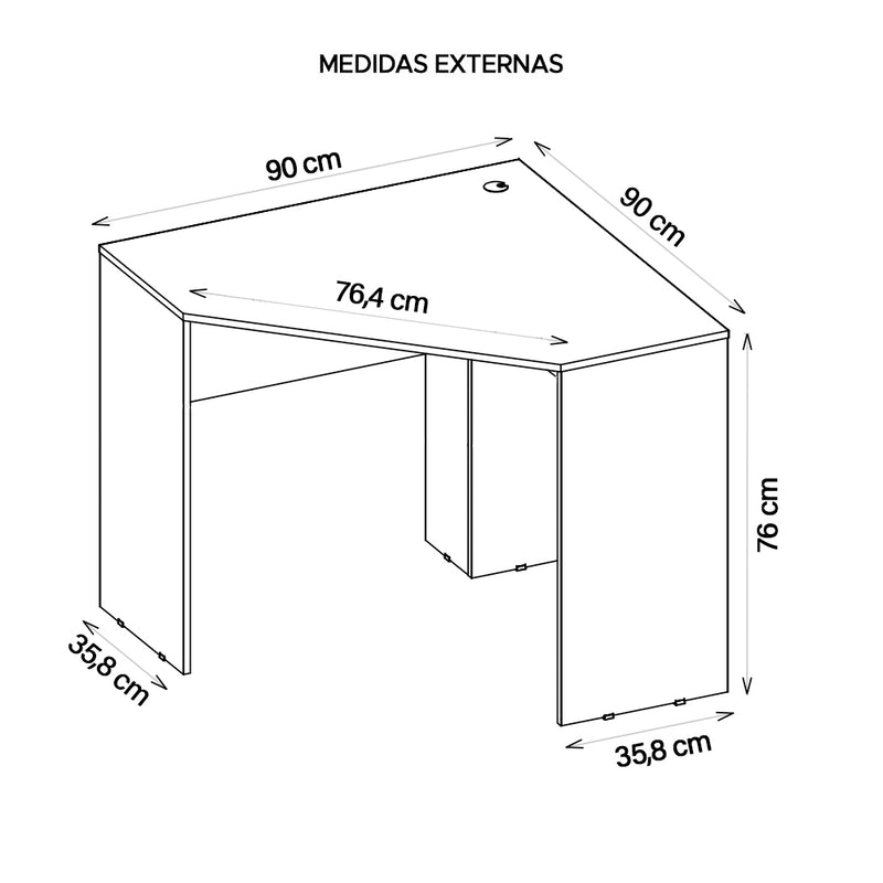 Kit Conjunto Escritório 4 Mesa De Canto Cubic Branco Caemmun