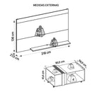 Conjunto Sala De Estar Painel Para TV Com Mesa Malha Caemmun