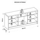 Aparador Buffet 3 Portas Balcão Marrom Vectro Caemmun