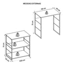 Estante Livreiro Aparador Organizador Fabrick Branco Caemmun