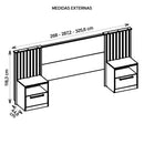 Cabeceira Para Cama Casal Extensível Marrom Lucius Caemmun