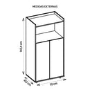 Armário Alto Escritório 2 Portas Marrom Preto Studio Caemmun