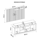 Rack E Painel Para TV até 70 Polegadas Marrom Sun Caemmun