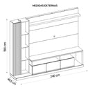 Painel Home Theater Para TV 75 Polegadas Splendido Caemmun