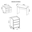 Kit Conjunto Escritório 3 Peças Studio Marrom Caemmun