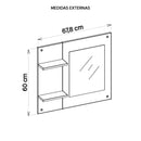 Painel Espelho Multifuncional Banheiro Branco Towel Caemmun