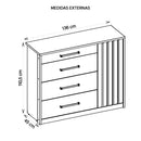 Cômoda Sapateira 1 Porta 4 Gavetas Branco Palacius Caemmun