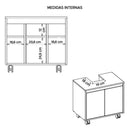 Gabinete Armário Para Banheiro 2 Portas Clean Branco Caemmun