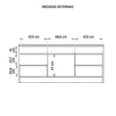 Aparador Buffet 3 Portas Balcão Marrom Vectro Caemmun