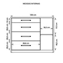Cômoda Sapateira 1 Porta 4 Gavetas Marrom Palacius Caemmun