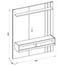 Painel Para TV Até 55 Polegadas Norton Off White/Buriti - Caemmun