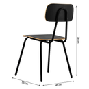 Cadeira School Decorativa Preta Overseas