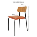 Cadeira Student Decorativa Preta Caramelo Overseas