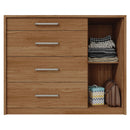 Cômoda Sapateira 1 Porta 4 Gavetas Marrom Palacius Caemmun