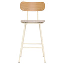 Banco Retro Médio Decorativo Com Encosto Bege Overseas