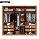 Guarda Roupa 6 Portas 4 Espelhos Marrom Diamond Caemmun
