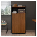 Armário Alto Escritório 2 Portas Marrom Preto Studio Caemmun