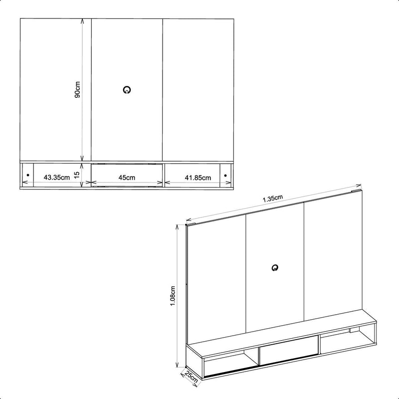 Painel Para TV até 55 Polegadas Marrom Mine Caemmun
