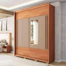 Guarda Roupa Roma 2 Portas Espelho 3 Gavetas Marrom Caemmun