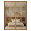 Guarda Roupa Casal Grande 4 Portas Espelho Marrom Reflecta