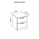 Mesa Cabeceira Quarto 2 Gavetas Sleep Marrom Branco Caemmun