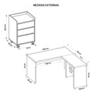 Kit Conjunto Escritório 4 Peças Studio Marrom Caemmun