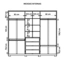 Guarda Roupa Casal Mozart 4 Gavetas 6 Portas Marrom Caemmun