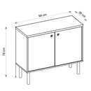 Armário Baixo 2 Porta Multi Cinza Com Pés Cilindrico Caemmun