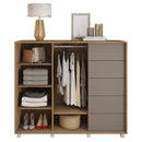 Cômoda Sapateira 2 Portas 5 Gavetas Marrom Pegasus Caemmun