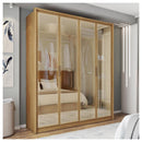 Guarda Roupa Casal Grande 4 Portas Espelho Marrom Reflecta