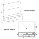 Painel Para TV Até 55 Polegadas Black Jatobá/Off White - Caemmun
