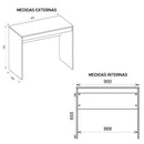 Mesa Computador Para Escritório 90 Cm Marrom Recta Caemmun