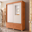Guarda Roupa Mongi 2 Portas Com Espelho Marrom Caemmun
