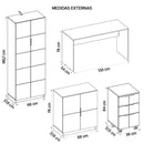 Kit Conjunto Escritório 6 Peças Cubic Branco Caemmun