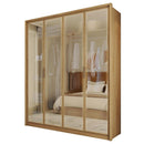 Guarda Roupa Casal Grande 4 Portas Espelho Marrom Reflecta