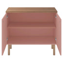 Armário Baixo 2 Portas Multi Rosa Com Pés Cilindrico Caemmun