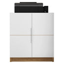 Kit Escritório Armário Baixo Com Mesa Cubic Branco Caemmun